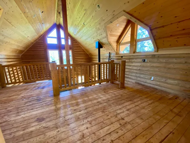 a view of backyard with green space