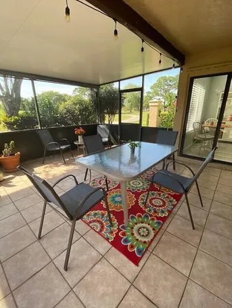 a outdoor space with chairs