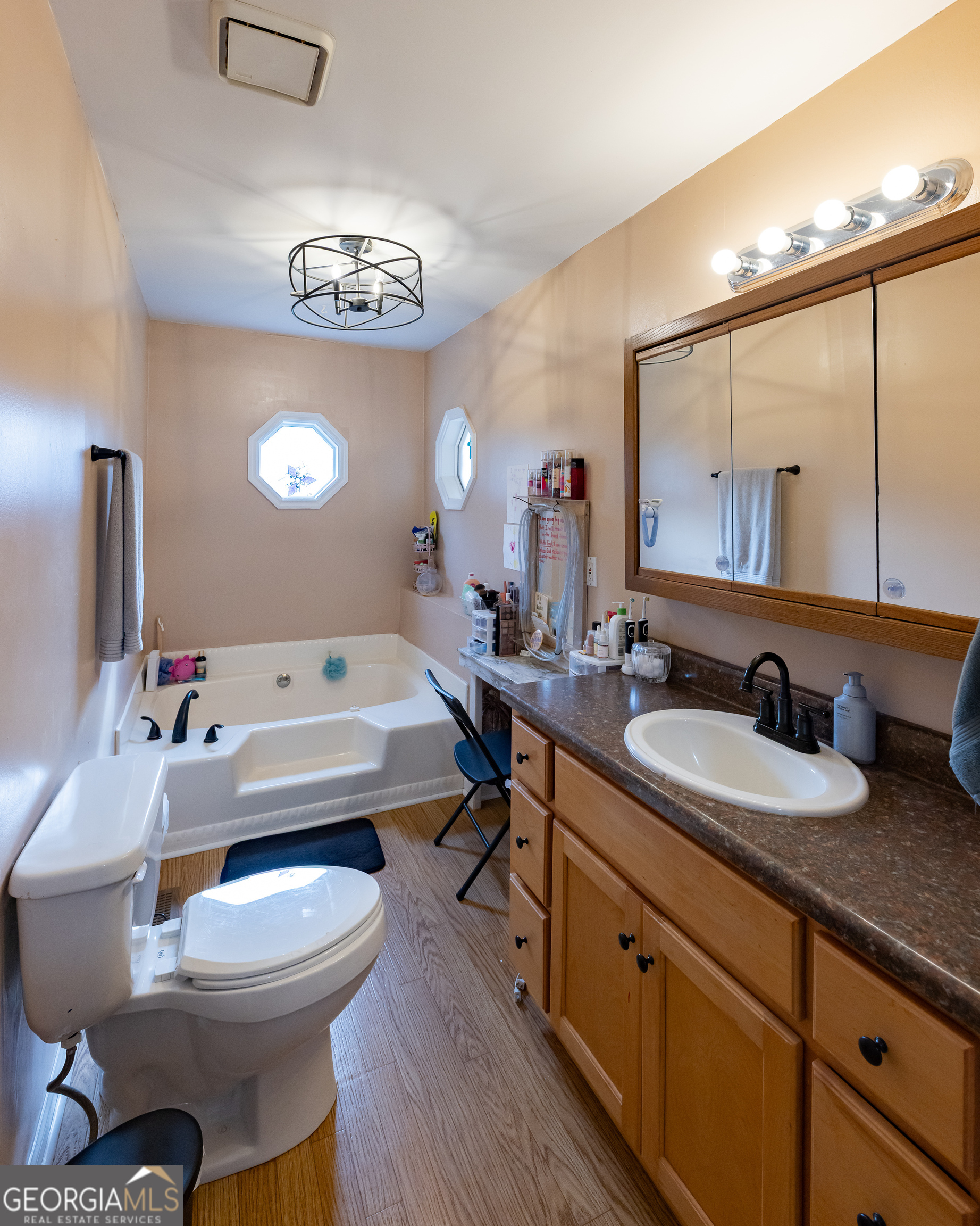202 Daniel Road Thomaston, GA 30286 - Photo 12 of 112 a spacious bathroom with a toilet a sink and a mirror