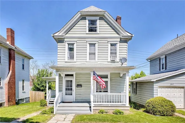 a front view of a house