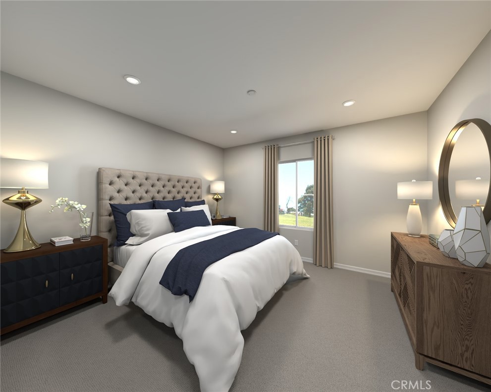 28485 Via Rioja Temecula, CA 92591 - Photo 8 of 9 a bedroom with a bed and a mirror