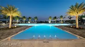 a view of a park with palm trees