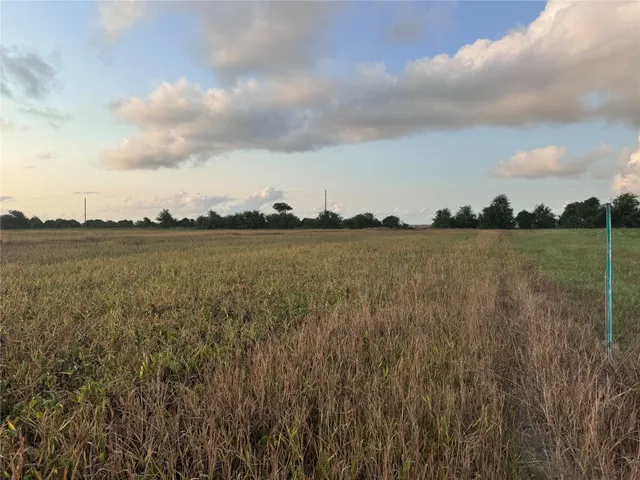 a view of a lake with houses in the back