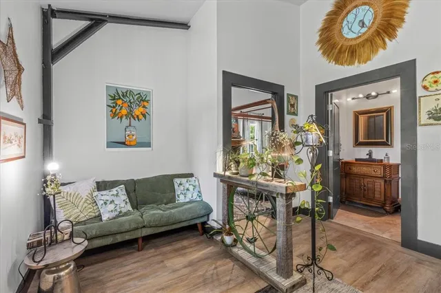 a living room with furniture