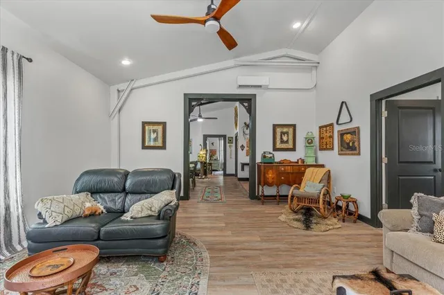 a store room with furniture and a table