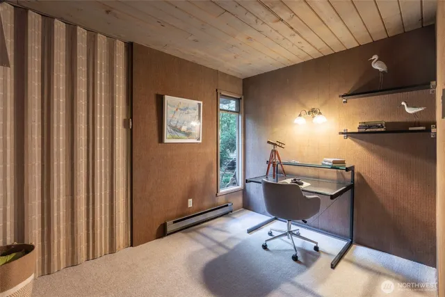 a workspace with furniture