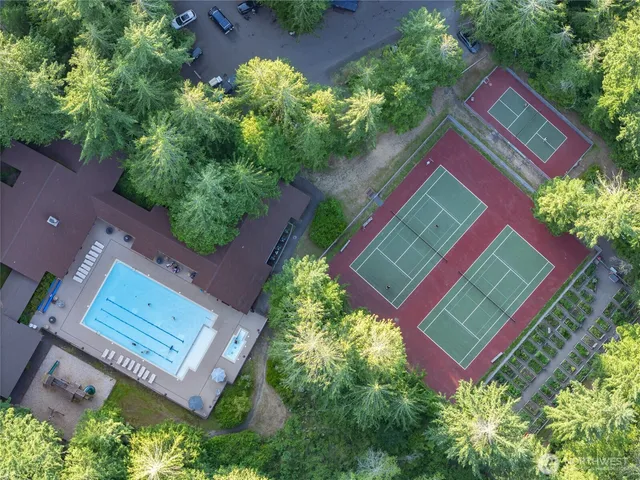 an aerial view of a house