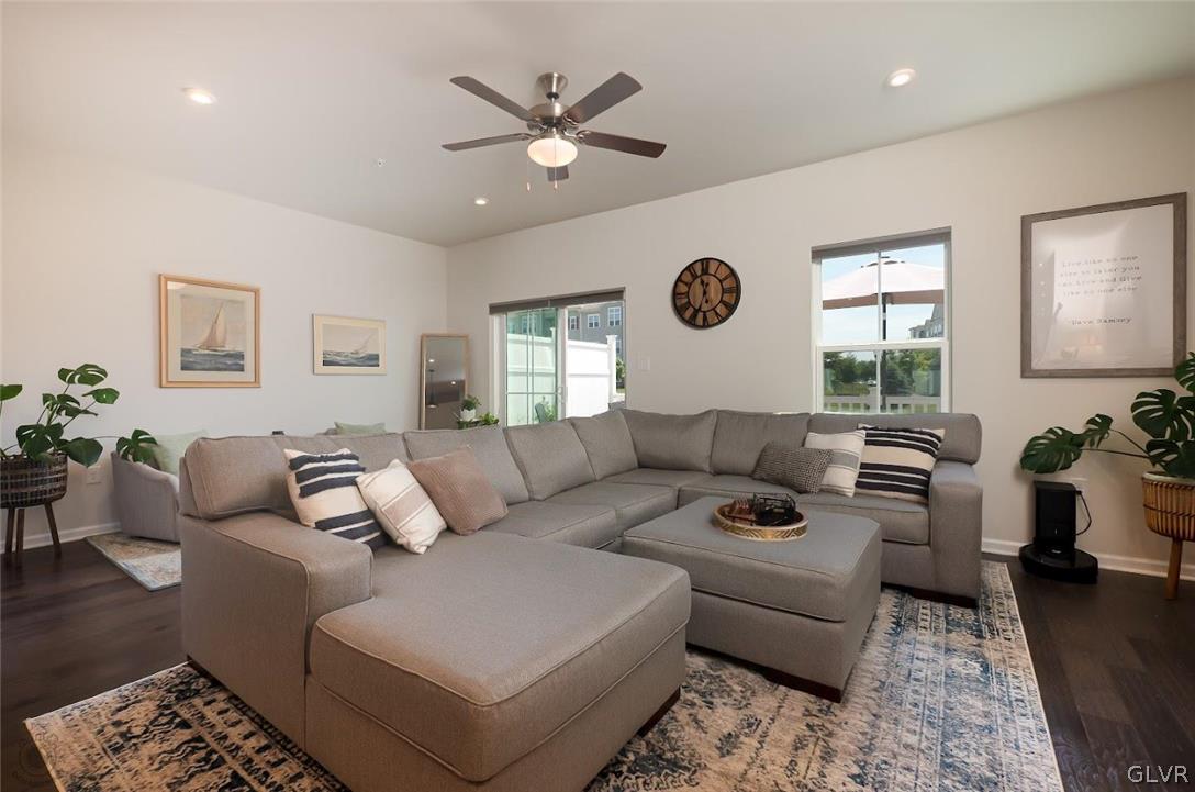 View of the spacious main level Living Room. Ceili