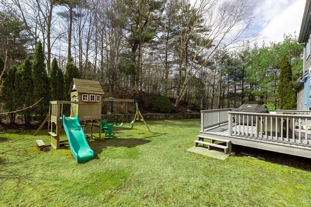 5 Sullivan Way Canton, MA 02021 - Photo 37 of 40 a garden with wooden fence and a slide