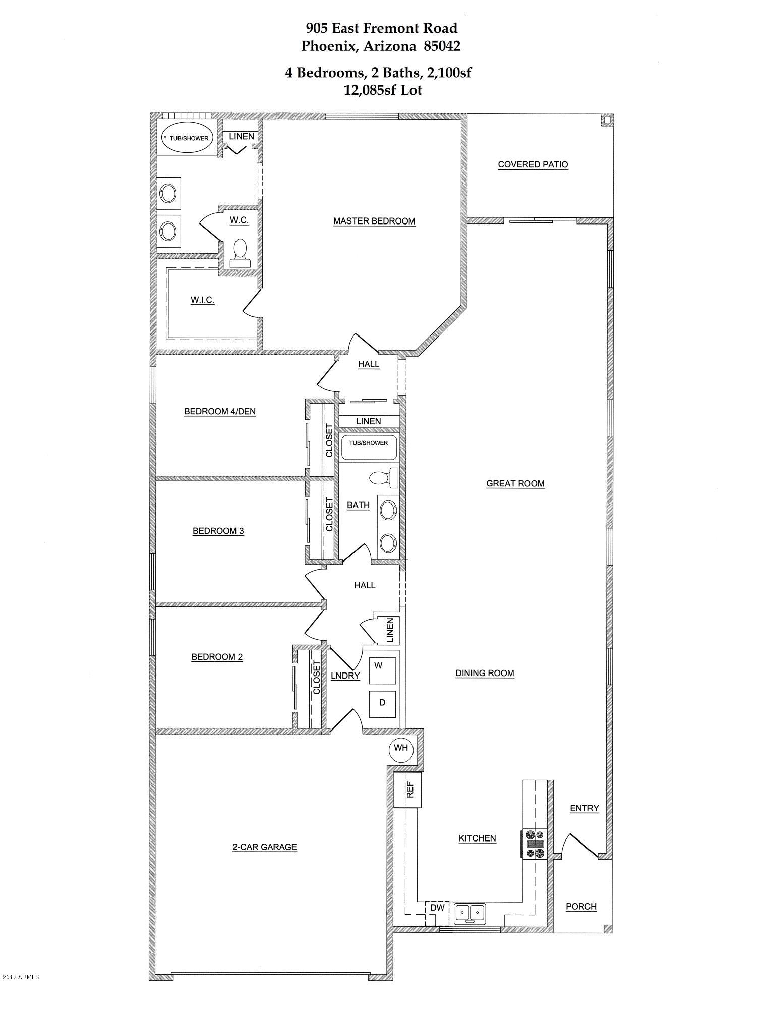 905 East Fremont Road Phoenix, AZ 85042 - Photo 28 of 28 Floorplan - 2100 - 9005 E Fremont