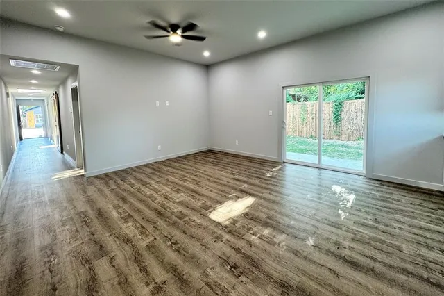 a view of a backyard with a garden