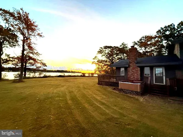 a view of a lake with a mountain