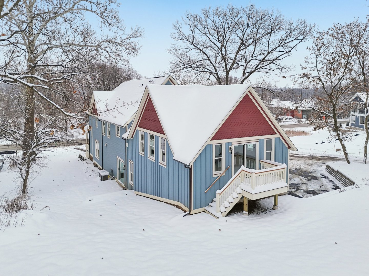 885 Geneva Road St. Charles, IL 60174 - Photo 54 of 62 a view of a house with a yard covered in snow
