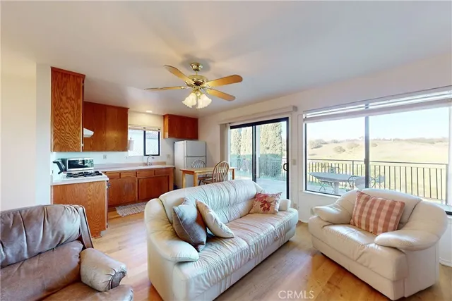 a view of a garden with a lake view