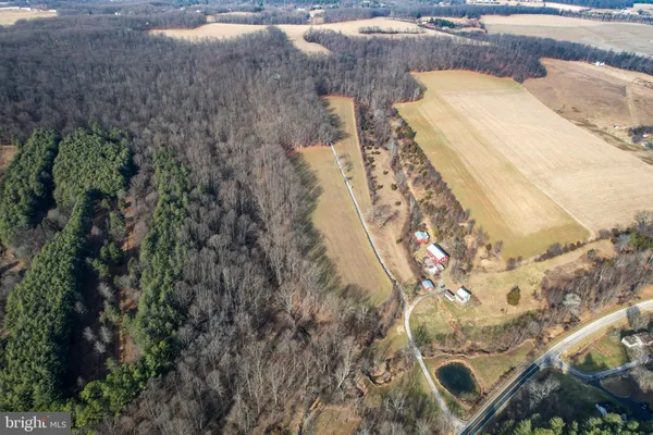 an aerial view of a house