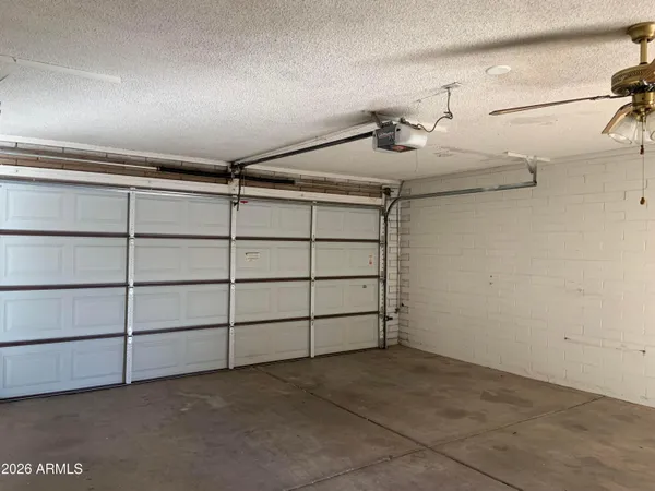 a view of a garage