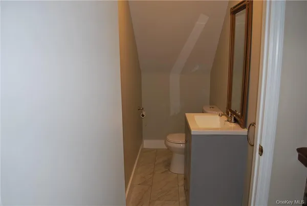 a view of a hallway with a small space