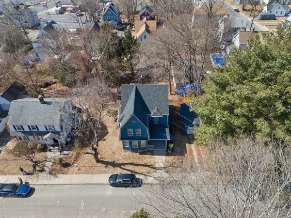 an aerial view of a house