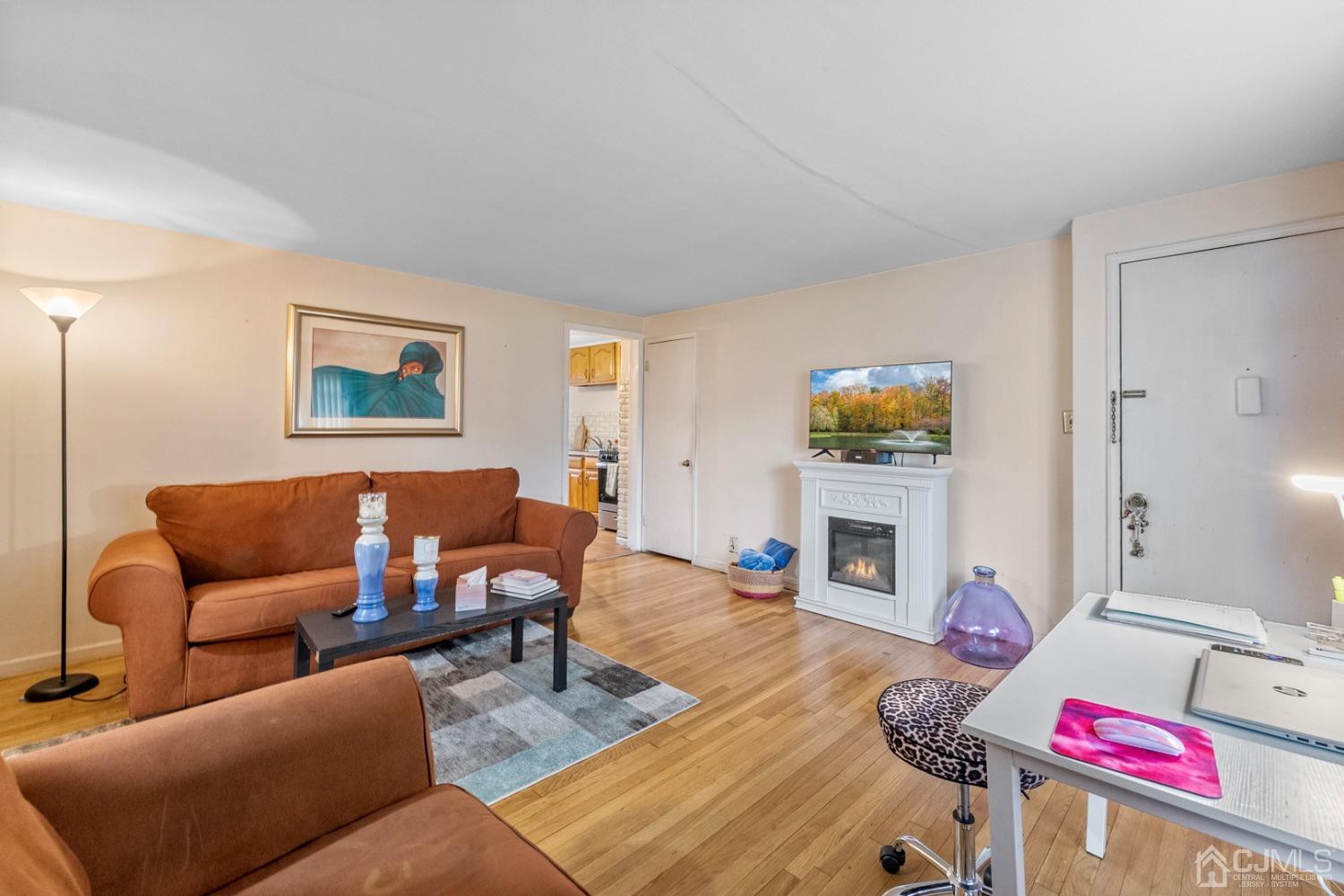 22B Garfield Park, Unit A Edison, NJ 08837 - Photo 8 of 36 a living room with furniture and a fireplace