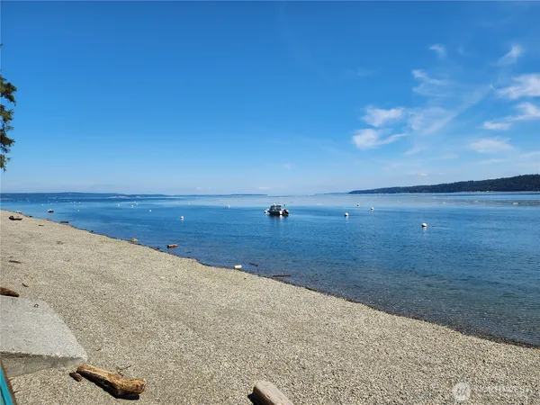 a view of a room with an ocean view