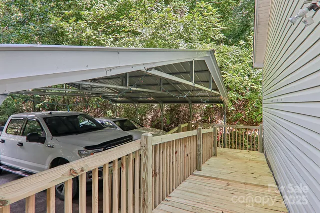 a view of a car park from a balcony