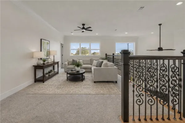 a living room with furniture