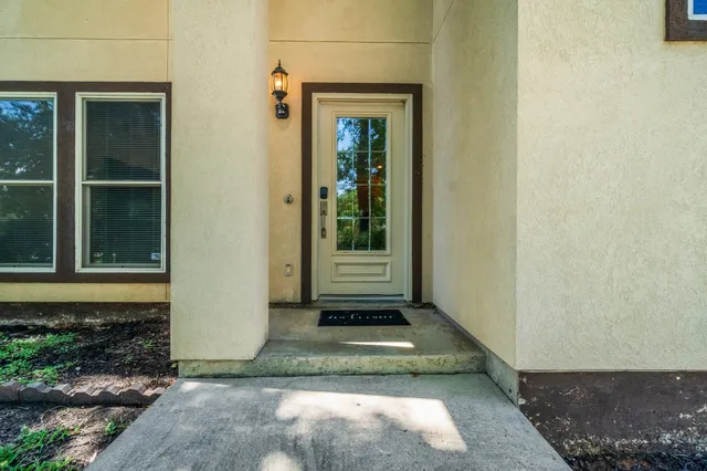 a view of a door of a house