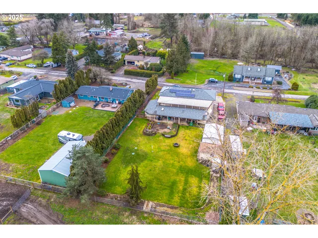a view of a park with slide