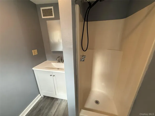 a bathroom with a shower