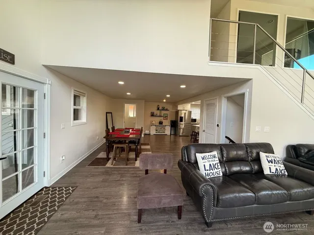 a living room with furniture