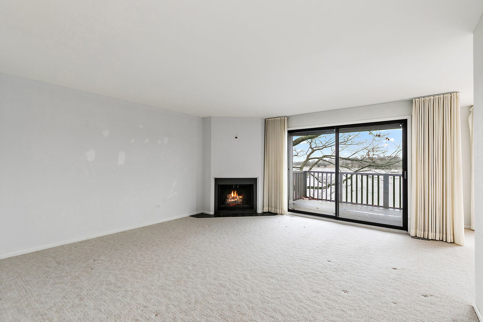 25 Shoreline Road, Unit D Lake Barrington, IL 60010 - Photo 4 of 43 an empty room with a fireplace