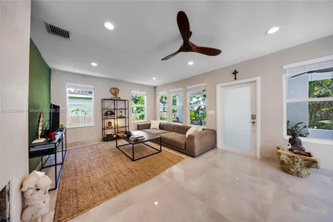 a living room with furniture