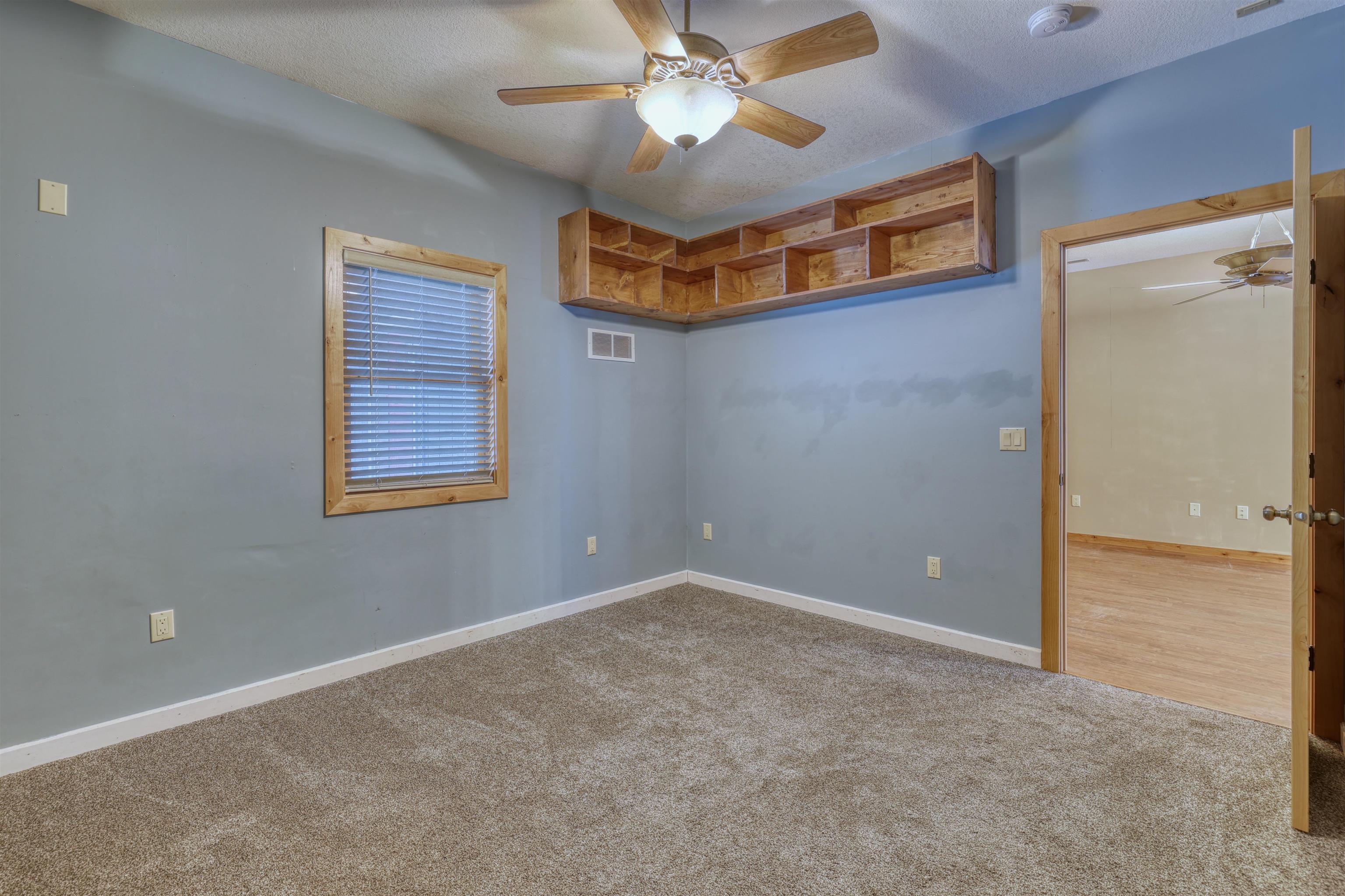 15531 West Hospital Road Hayward, WI 54843 - Photo 41 of 71 Carpeted spare room with a ceiling fan and a textured ceiling