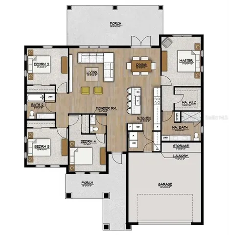 a picture of a kitchen with refrigerator and window