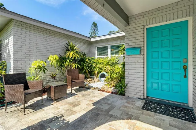 a view of a entryway door front of house