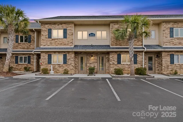 front view of a building with a street