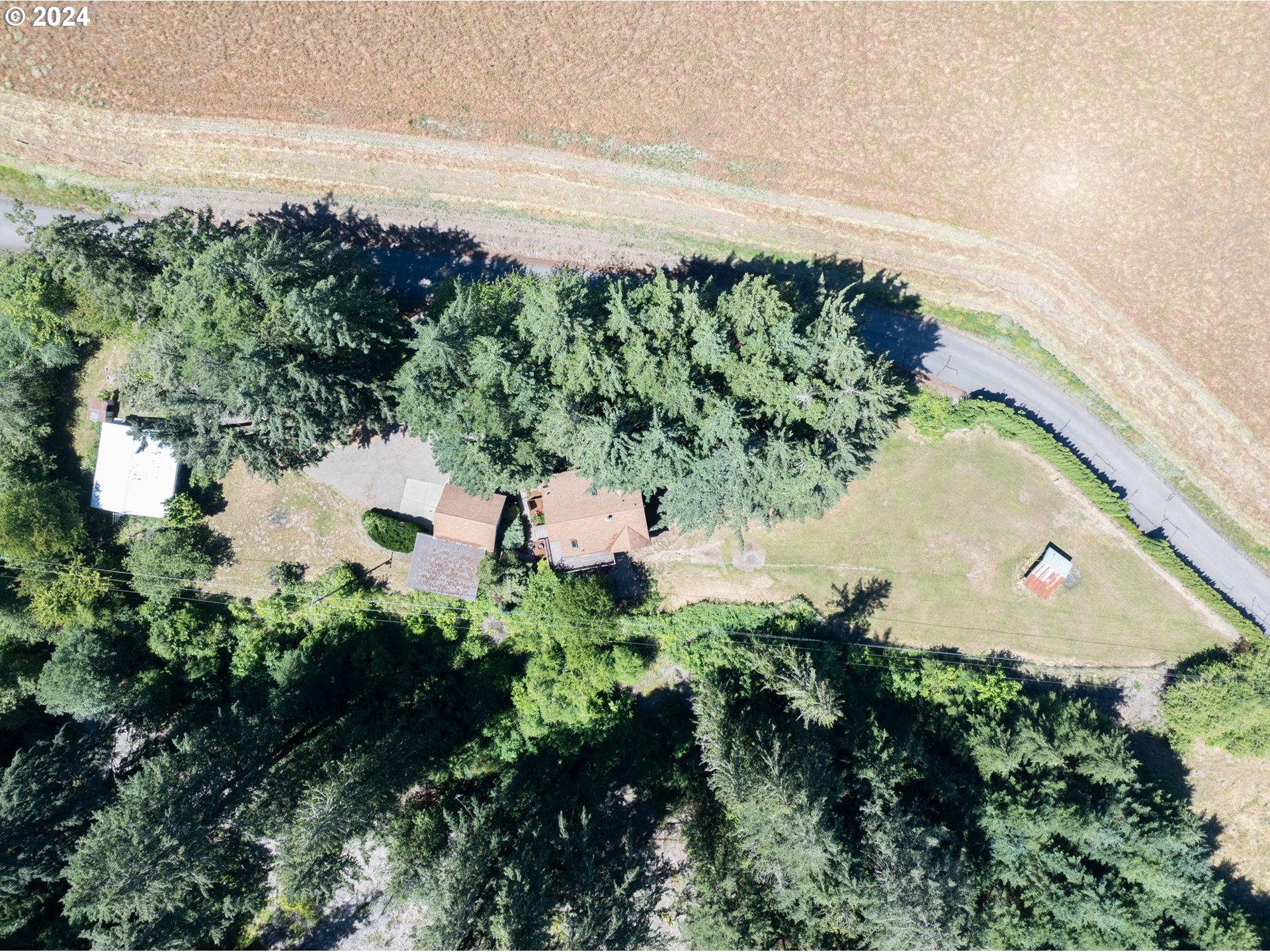 32980 Southwest Firdale Road Cornelius, OR 97113 - Photo 43 of 48 an aerial view of a house with a yard and lake view