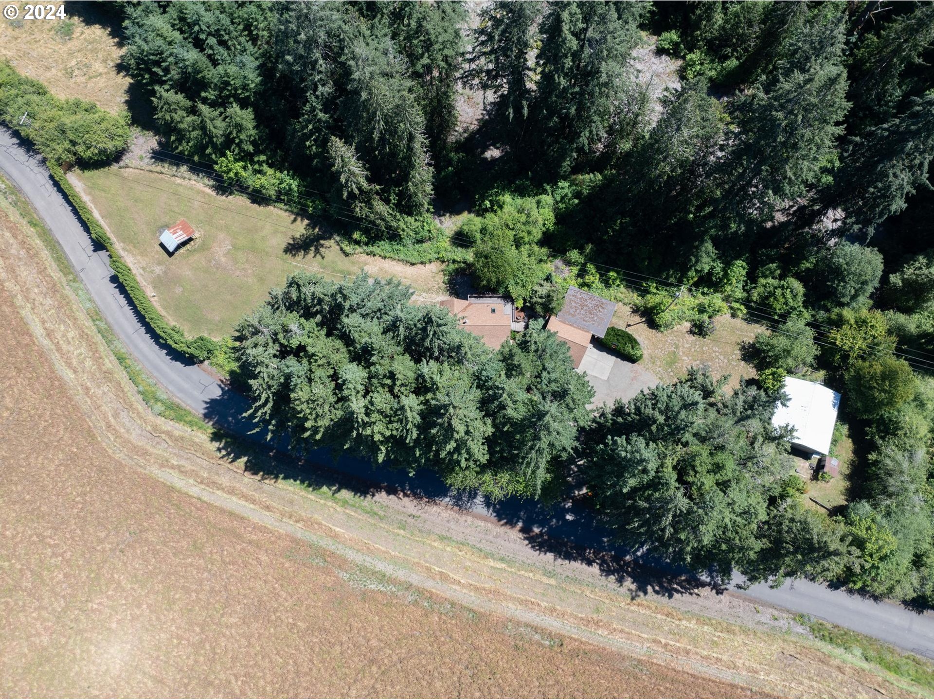 32980 Southwest Firdale Road Cornelius, OR 97113 - Photo 46 of 48 an aerial view of residential house with outdoor space and trees all around