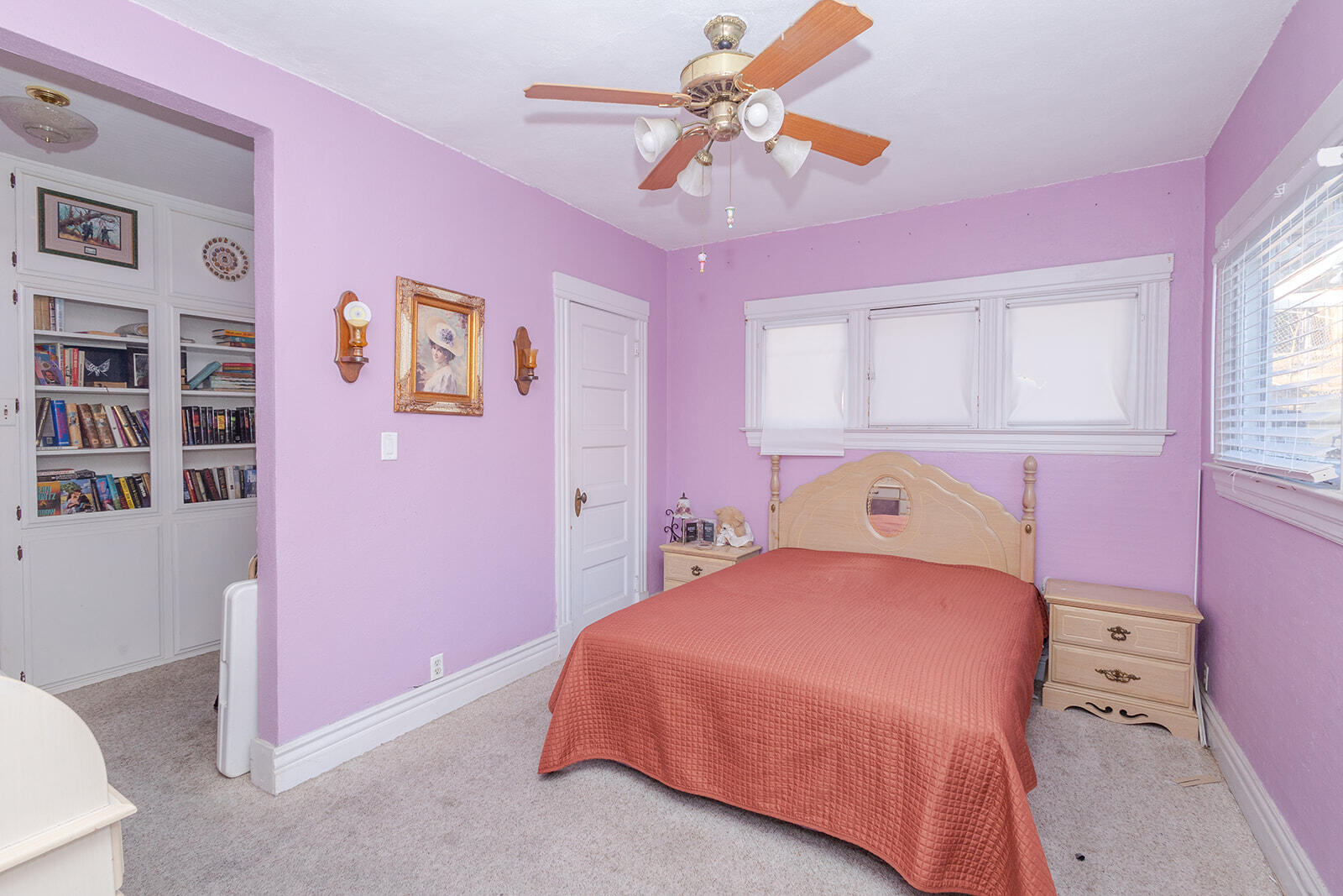 13429 Bailey Street Whittier, CA 90601 - Photo 37 of 54 a bedroom with a bed and a chandelier
