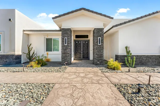 a view of a entryway door front of house