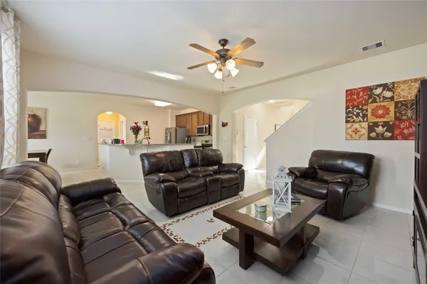 a living room with furniture