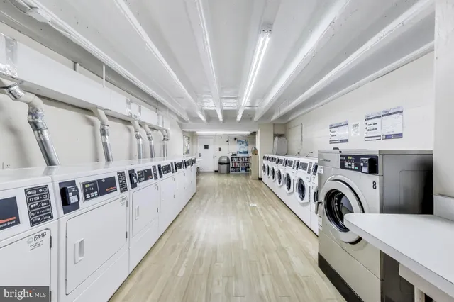 a room with gym equipment