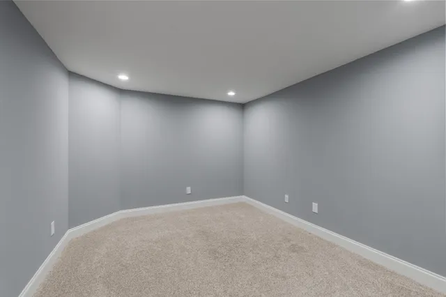 an aerial view of a house with garden