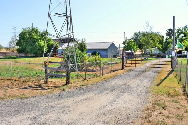 a view of a park with slide