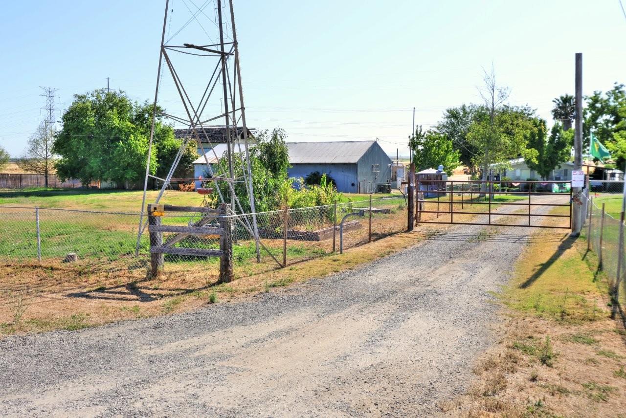 a view of a park with slide