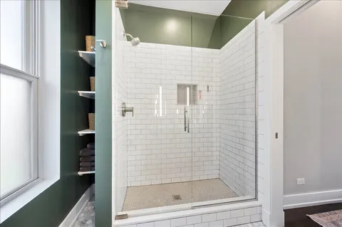 a bathroom with a shower