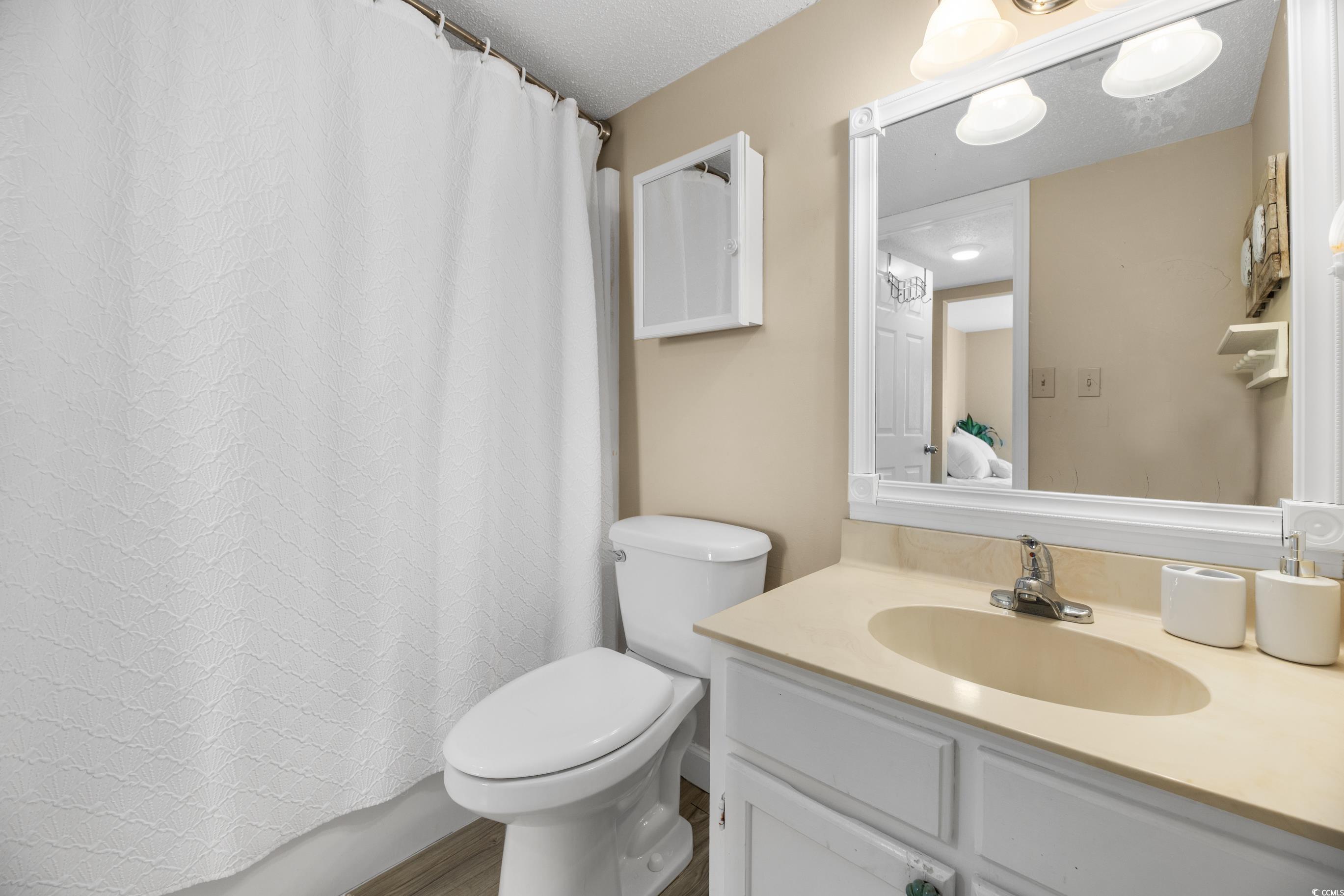 1108 North Waccamaw Drive, Unit 304 Murrells Inlet, SC 29576 - Photo 17 of 34 Bathroom featuring vanity and a textured ceiling
