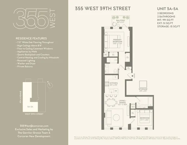 $1,380,000 | 355 West 39th Street, Unit 4A | Hudson Yards