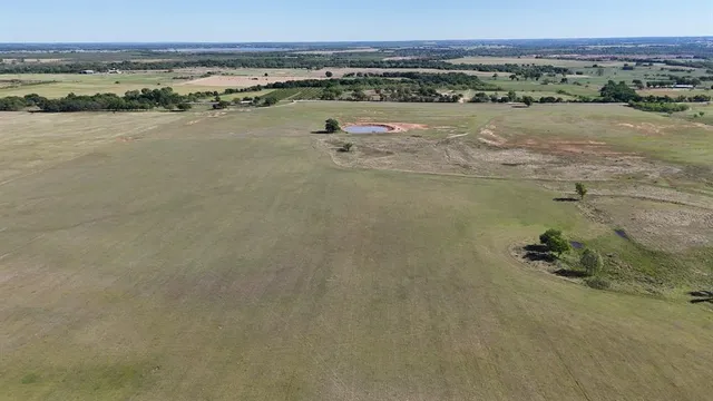 an aerial view of ocean and trees
