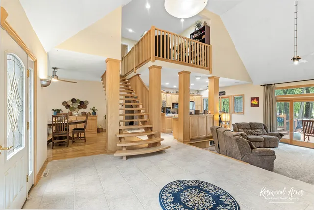 a view of living room filled with furniture
